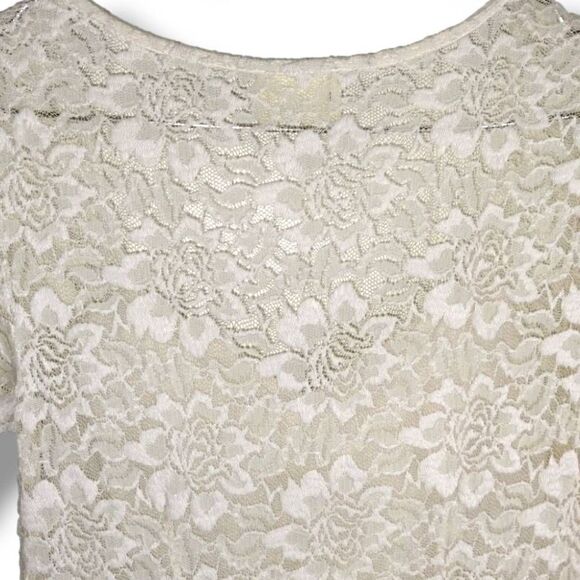 Pins & Needles Womens Dress Sz Medium Off White Stretchy Lace VNeck Formal - Picture 10 of 15